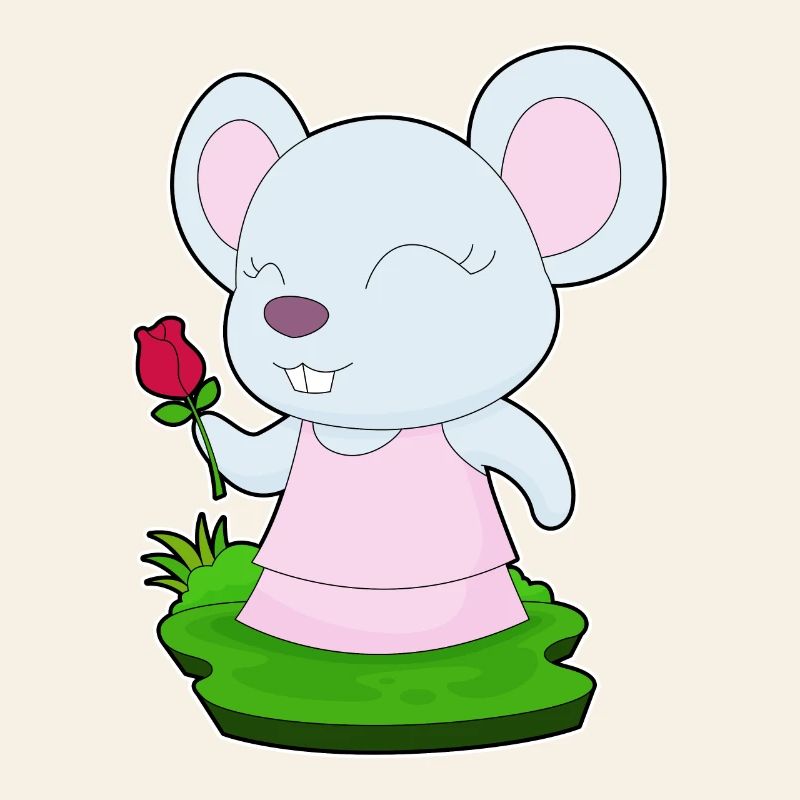 Fleurs de rose souris