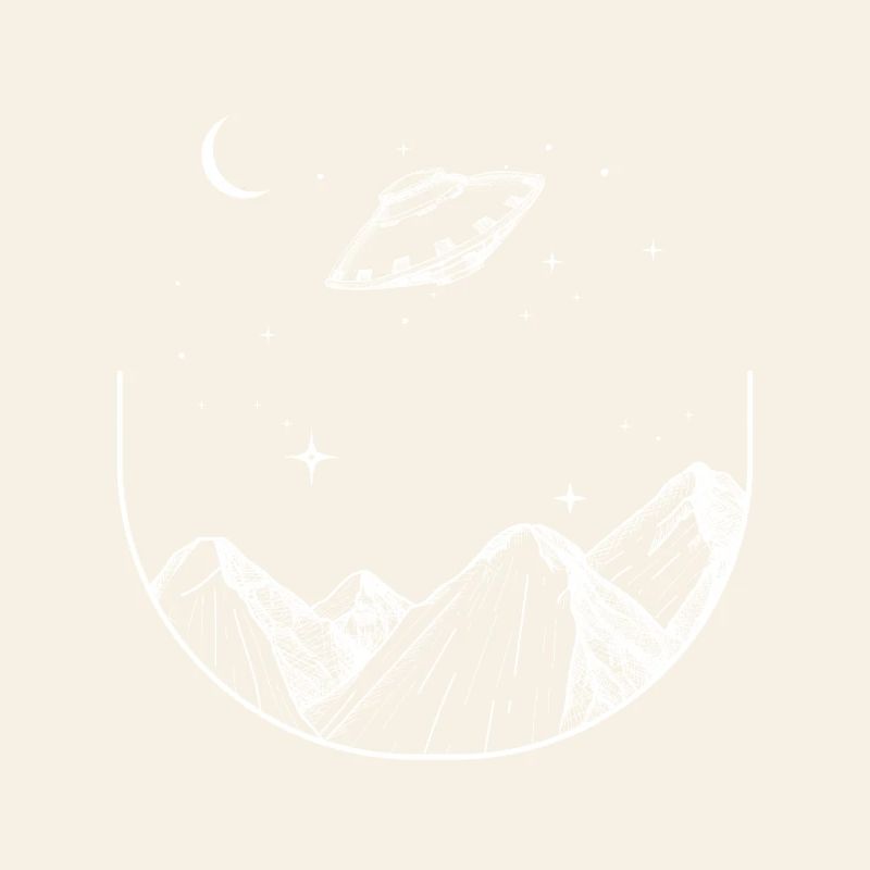 Mountains Night Sky UFO