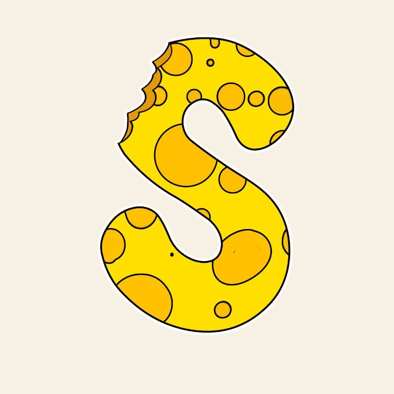 Lettre S - Lettre initiale S - Motif fromage