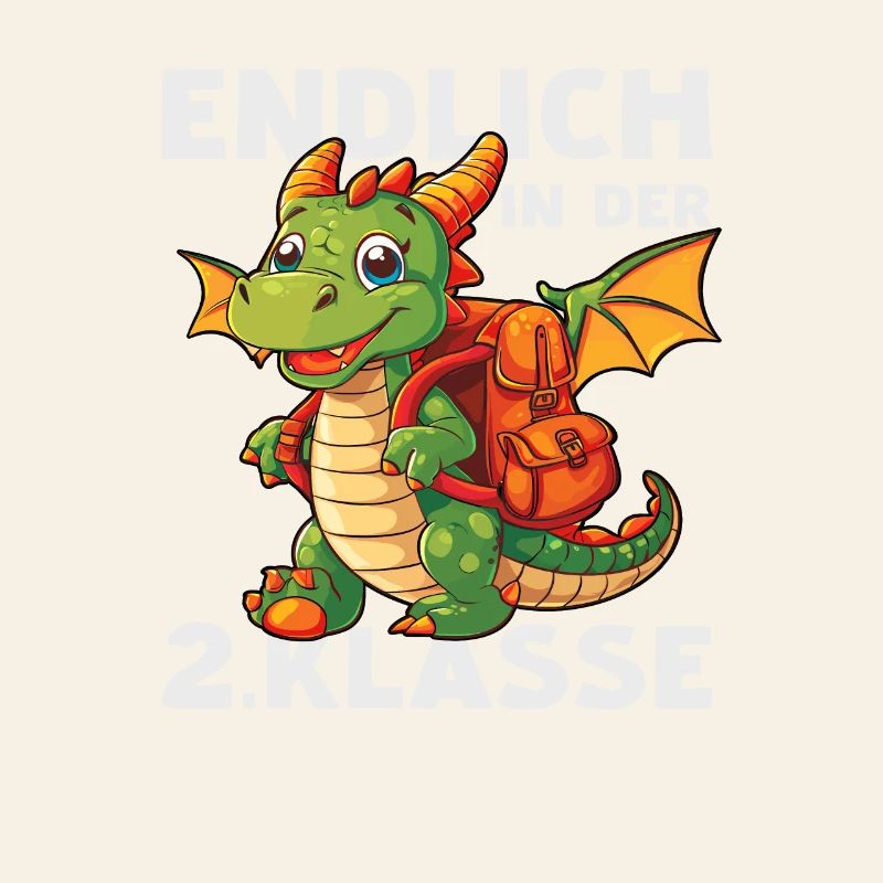 Drache 2 Klasse Jungen Mädchen Einschulung Schule