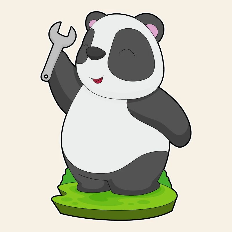 Panda Mechanic Wrench Workshop