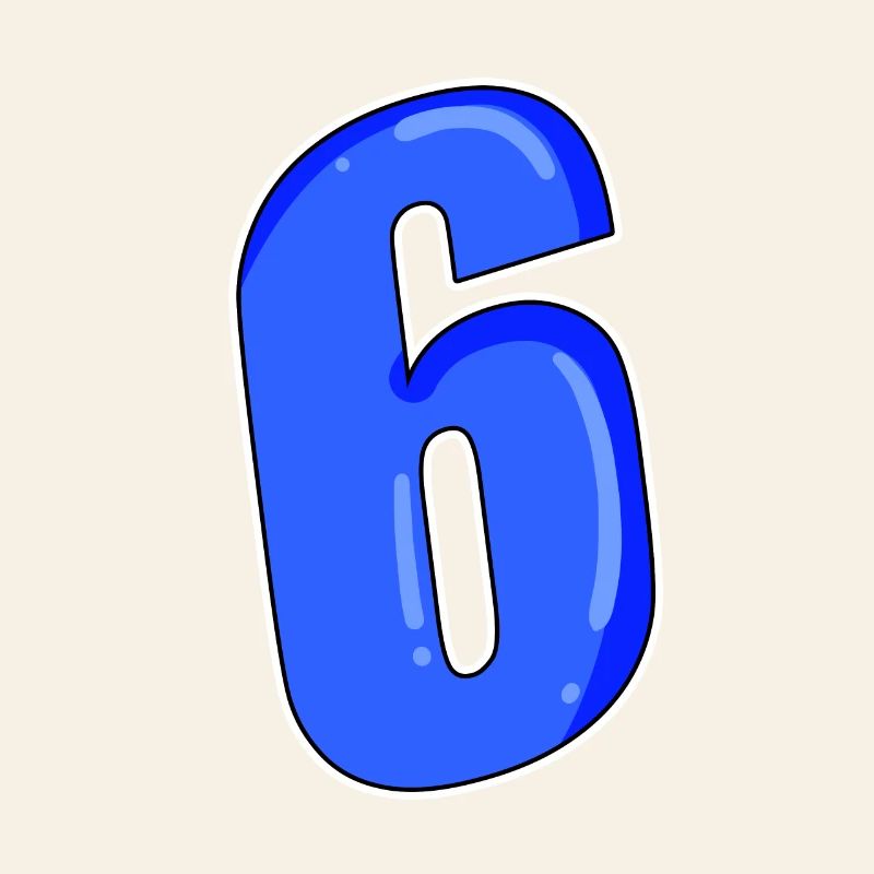 Zahl 6 Nummer