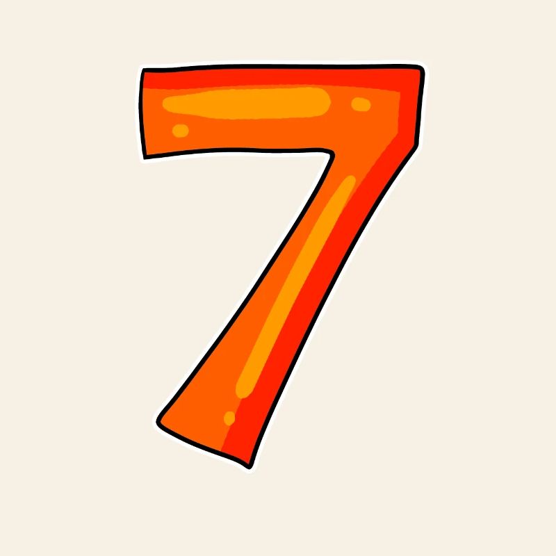 7 Numéro sept numéro symbole signe