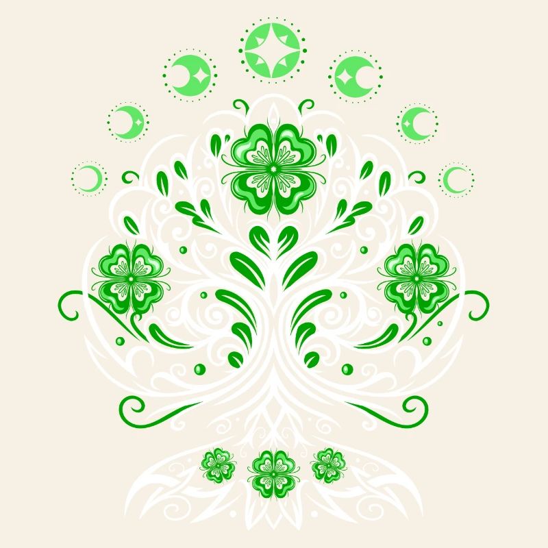 Arbre de vie de la Saint-Patrick avec phases de lune