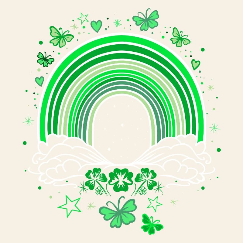 St Patricks Day Regenbogen mit Schmetterlingen