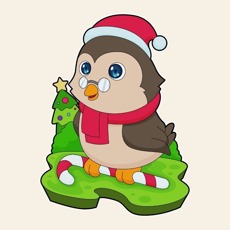 Owl Christmas Candy Cane