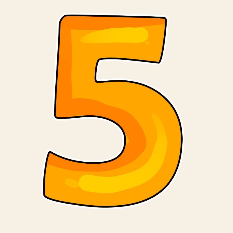 Zahl 5 Nummer