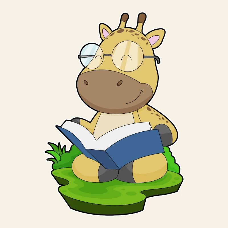 Giraffe Nerd Buch Brille