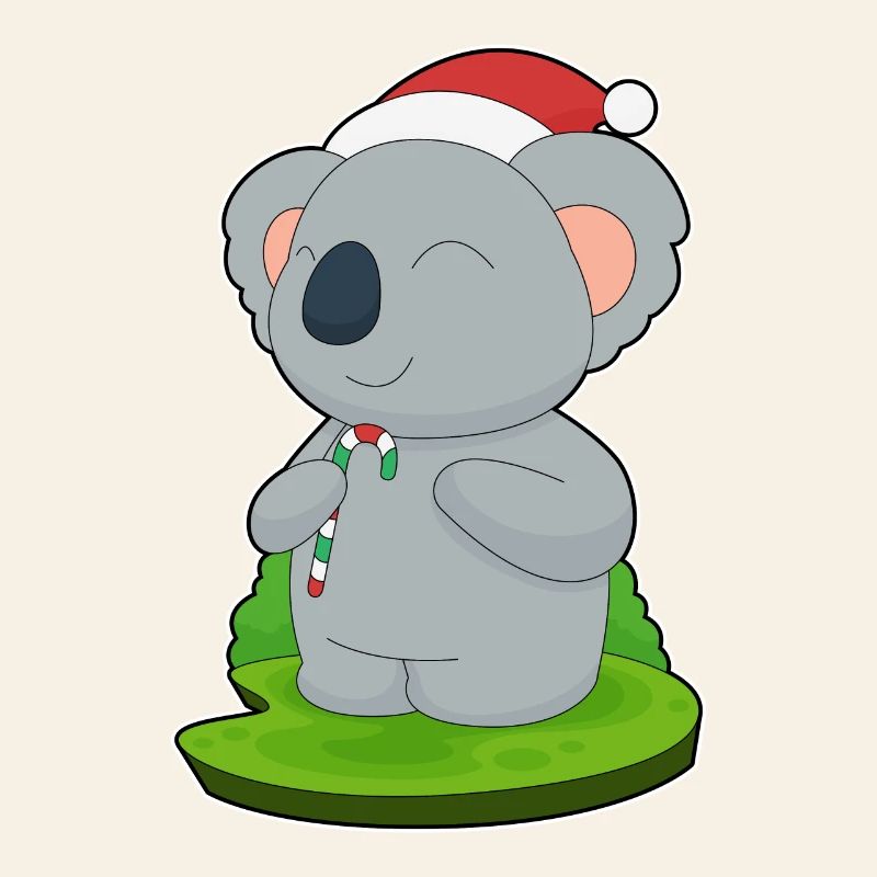 Koala Noël Candy Canne