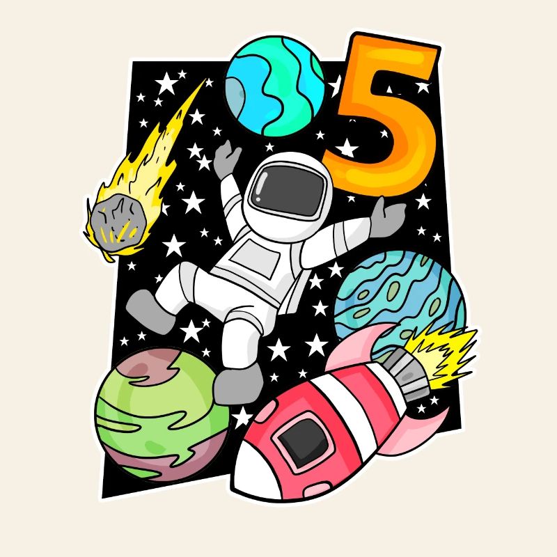 5th Birthday Boy Astronaut Rocket