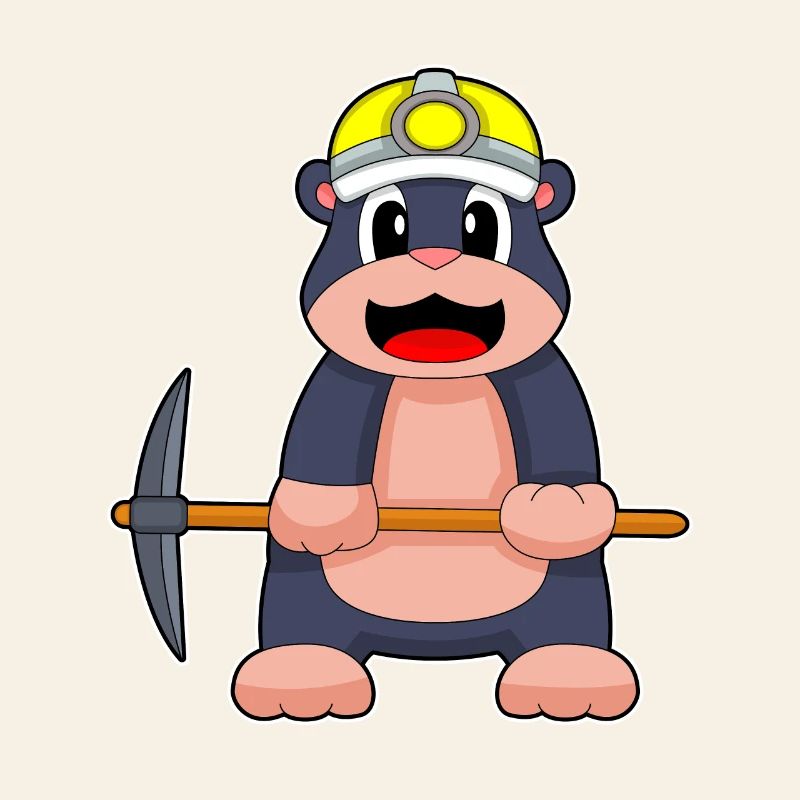 Mole, Miner, Pickaxe, Mining