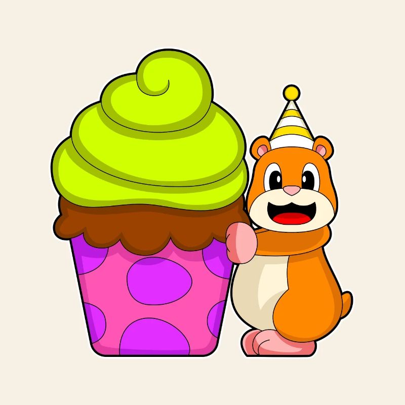 Cupcake d’anniversaire de hamster