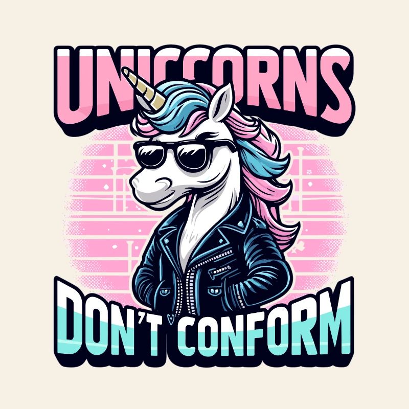 Unicorns Don’t Conform – Rockabilly Einhorn Design