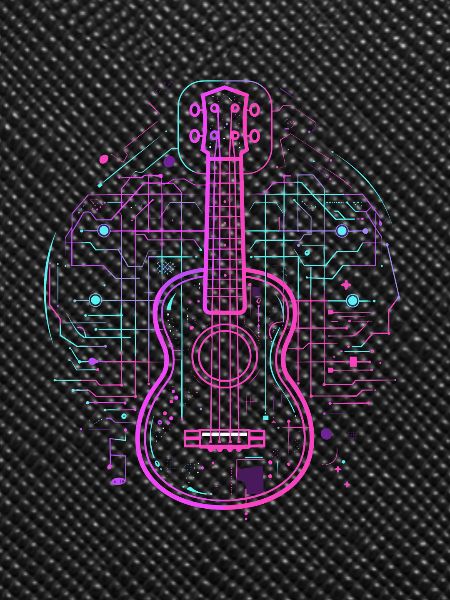 Ukulele Sketch Retro