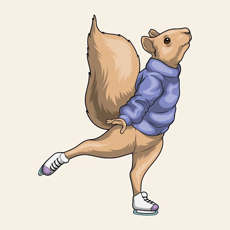 Eichhörnchen Eislaufen Schlittschuhe