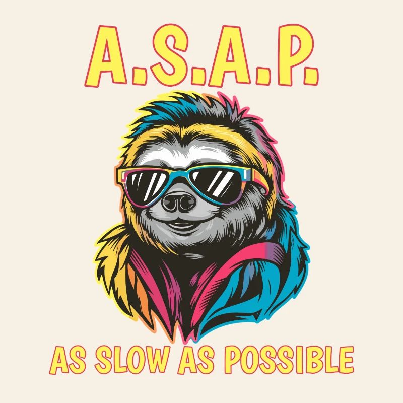 ASAP As Slow As Possible Sloth Cool Sunglasses