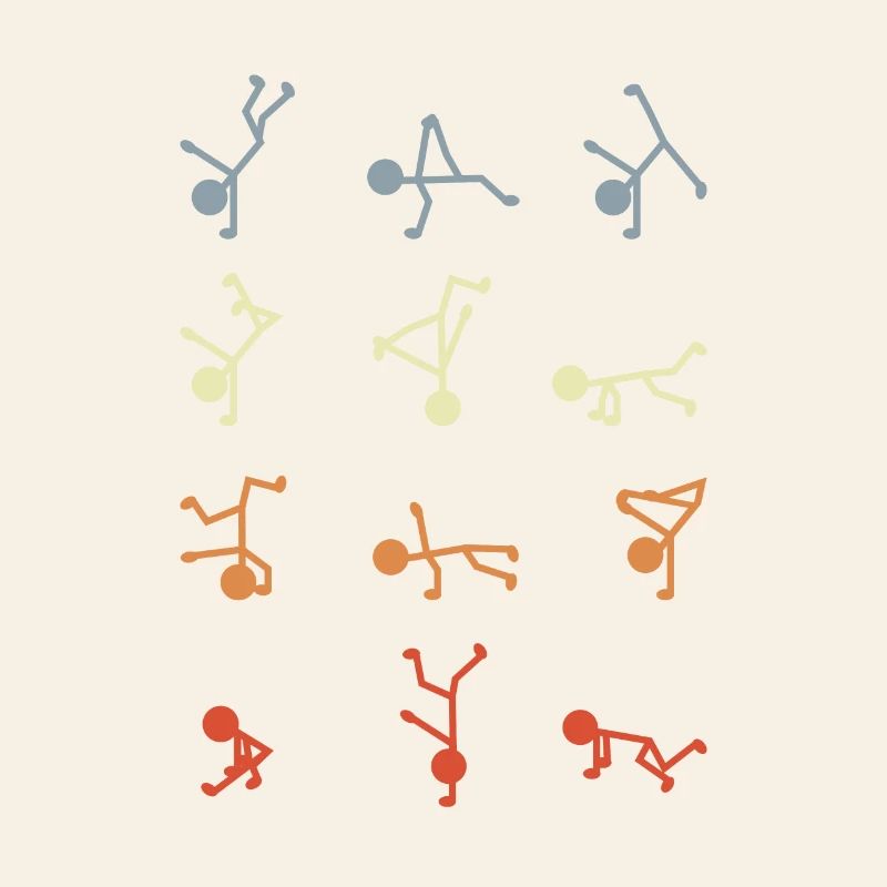 Breakdancer stick figures