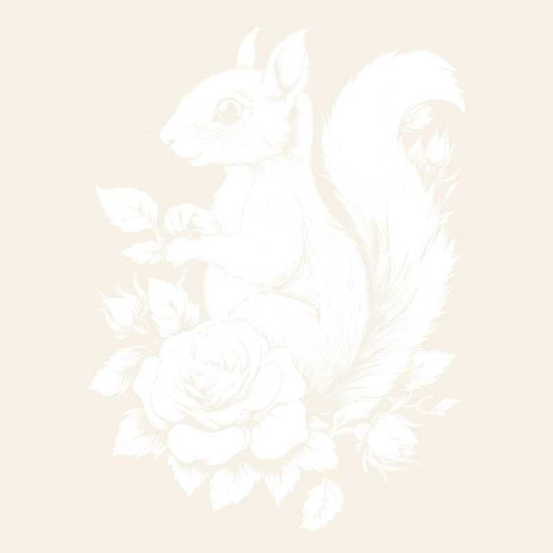 Squirrel Flowers Rose Aesthetics Croissant