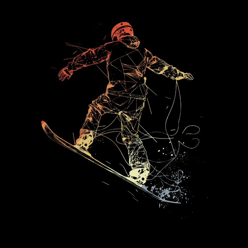 Dessin de snowboarder vintage