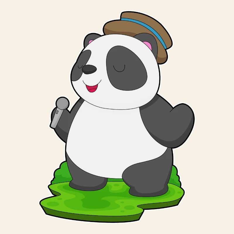 Panda Singer Chant au micro