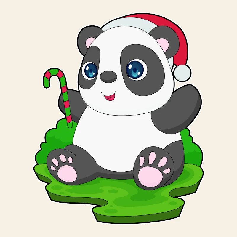 Panda Canne de Noël
