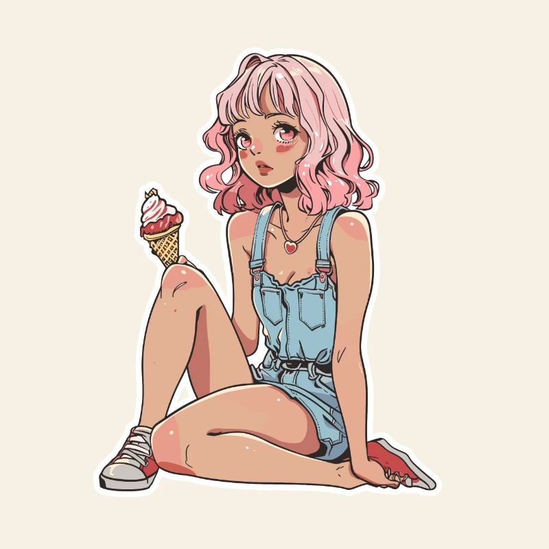 Fille de crème glacée