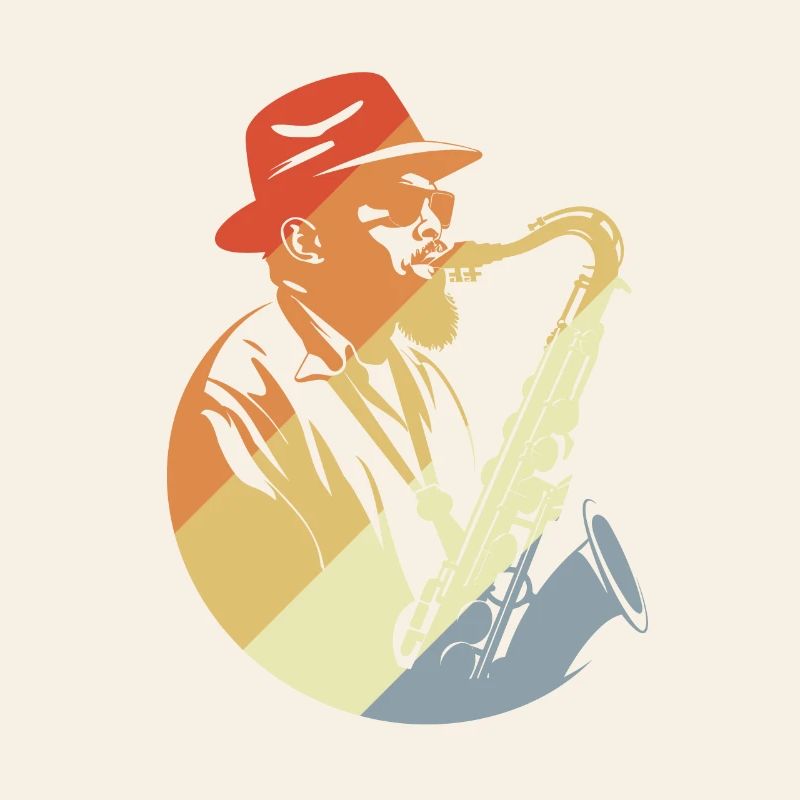 Saxophone Player Retro