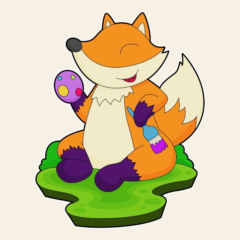 Fox Easter Painting