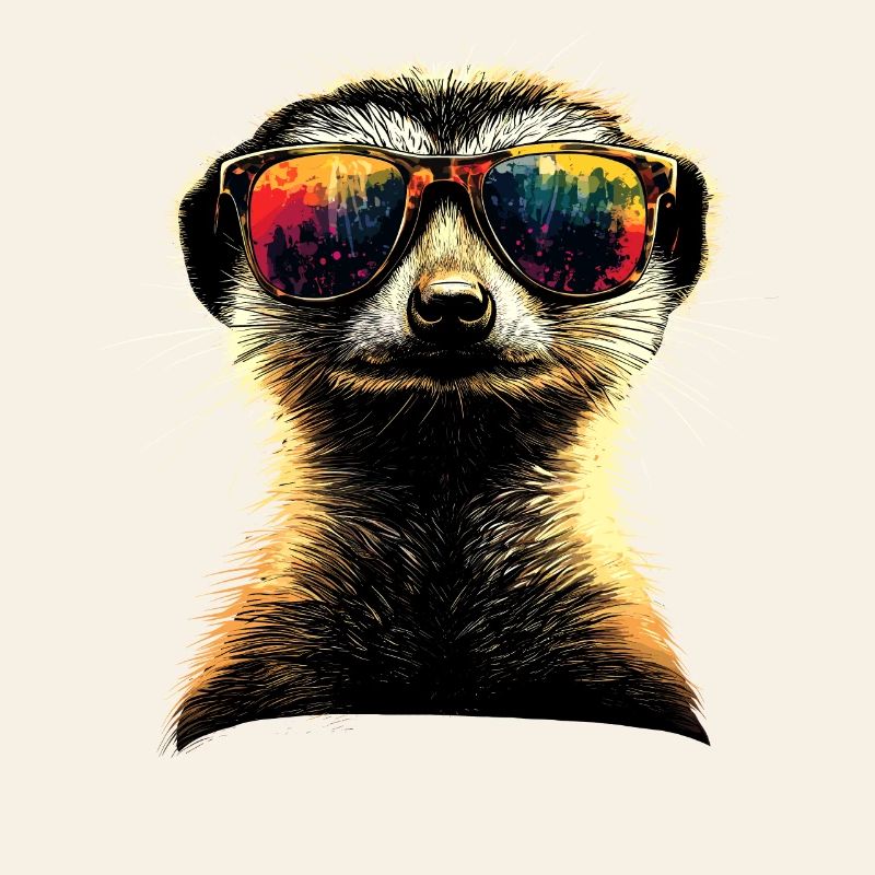 Erdmännchen Sonnenbrille Bunt Süßes Erdmännchen