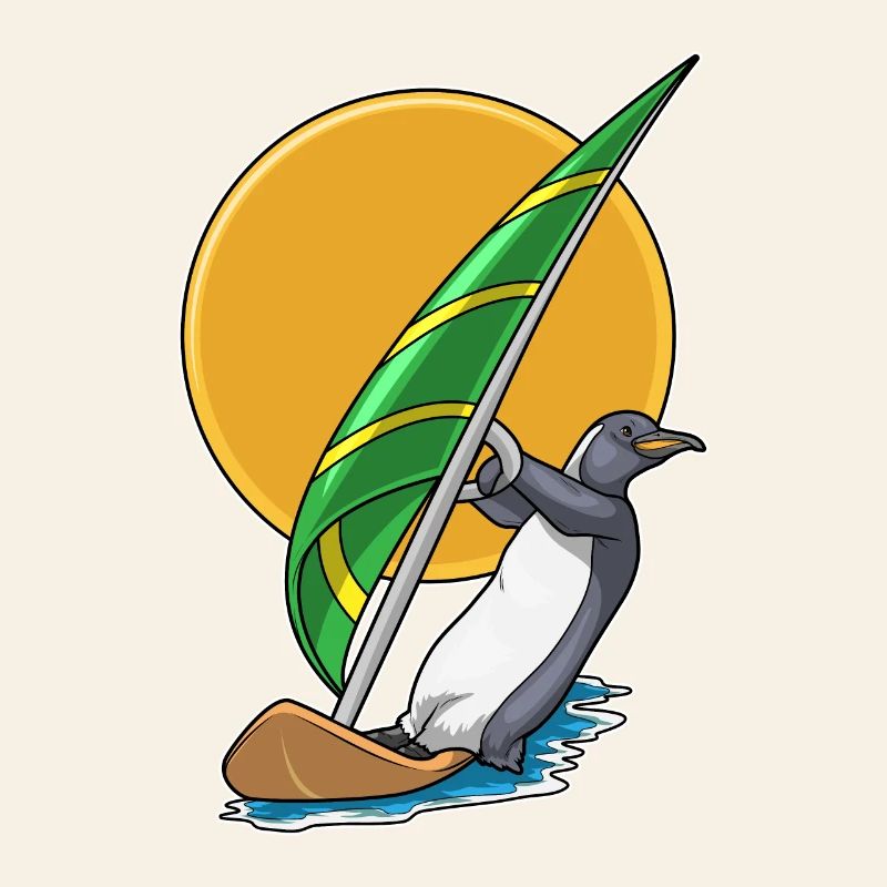 Été de planche de surf Penguin Windsurf