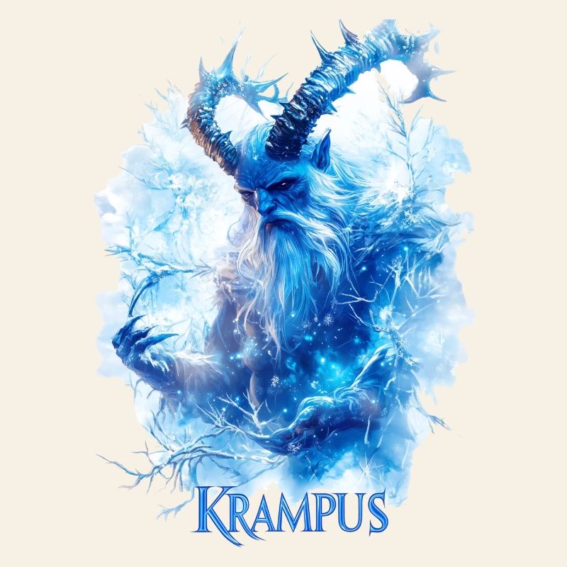 Krampus in einer Eislandschaft