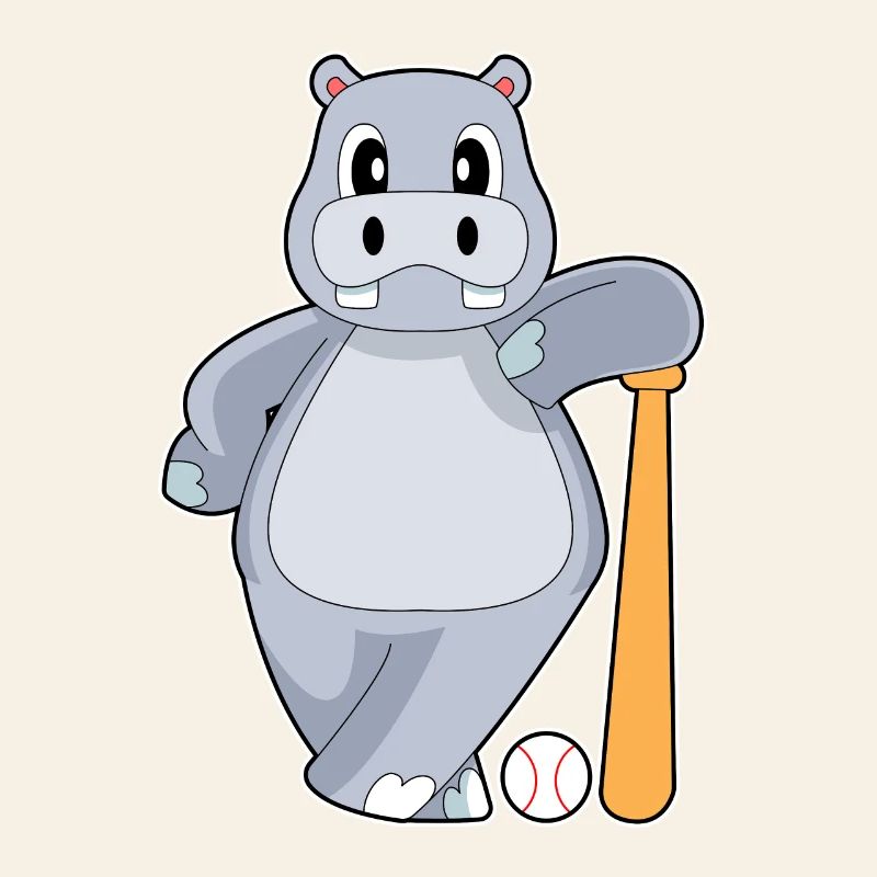 Nilpferd Baseball Baseballschläger