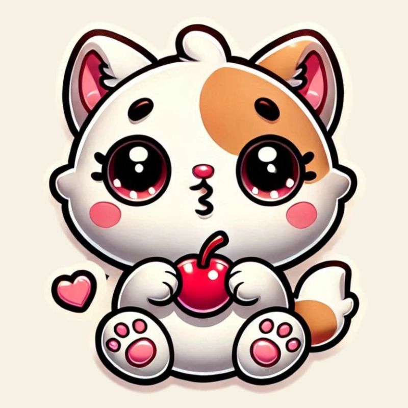 Rêve de chat mignon avec cerise