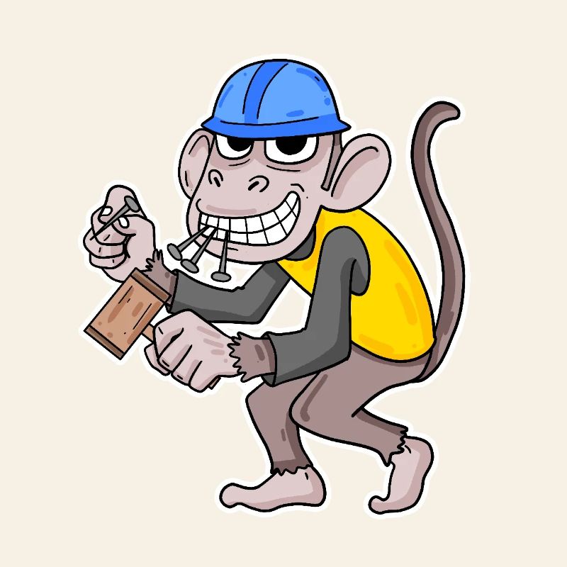 Construction Site Monkey Funny Craftsman