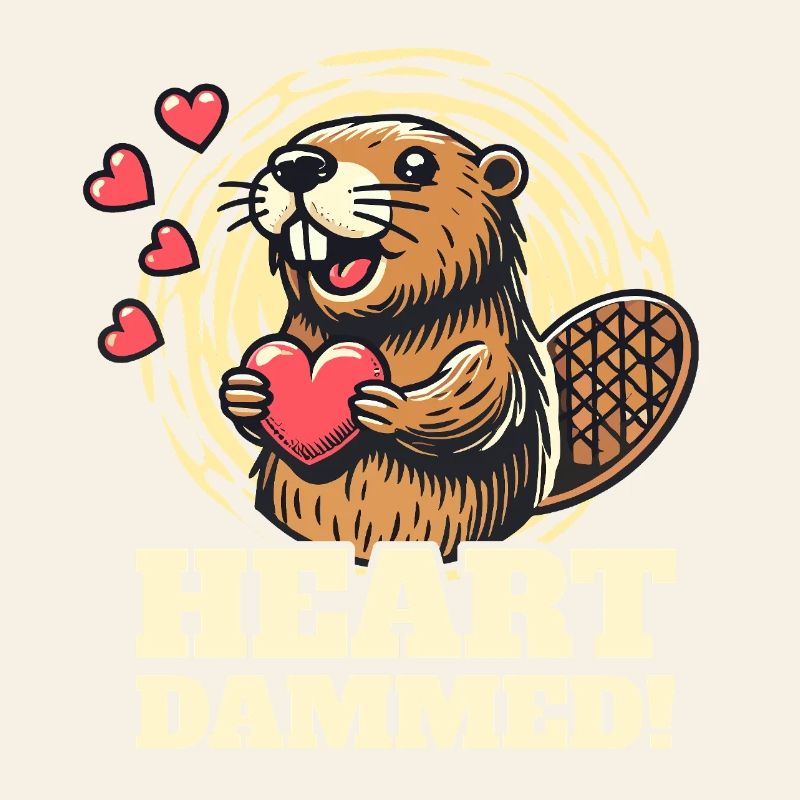 Coeur damné - Mignon design de castor pour la Saint-Valentin