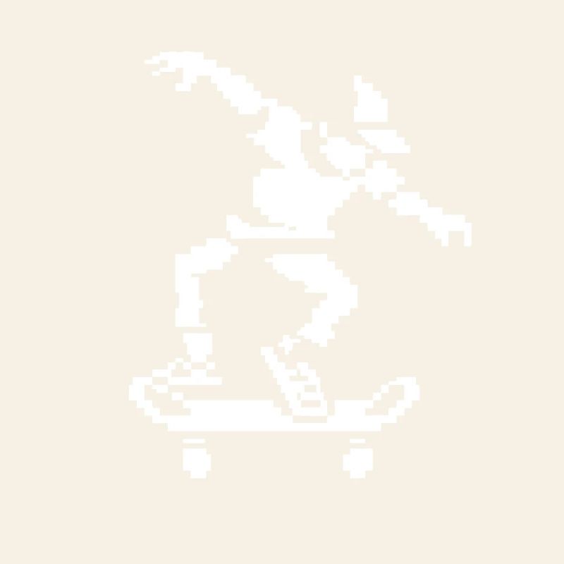 Skateboarder Pixel Graphic