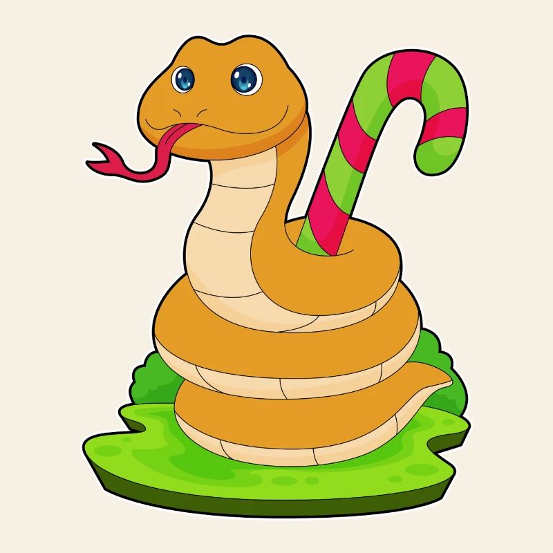 Snake candy cane