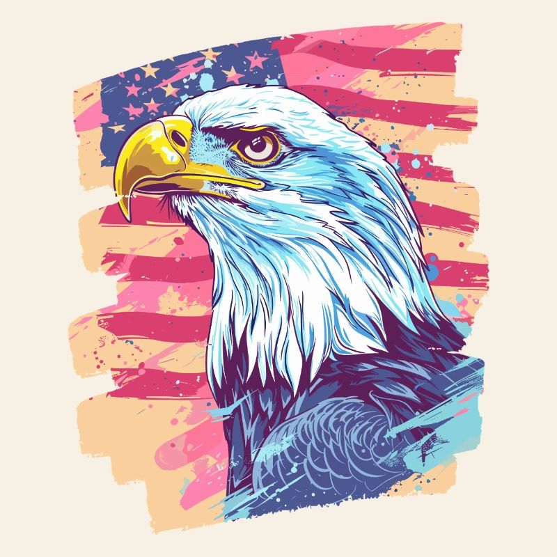 American flag with eagle