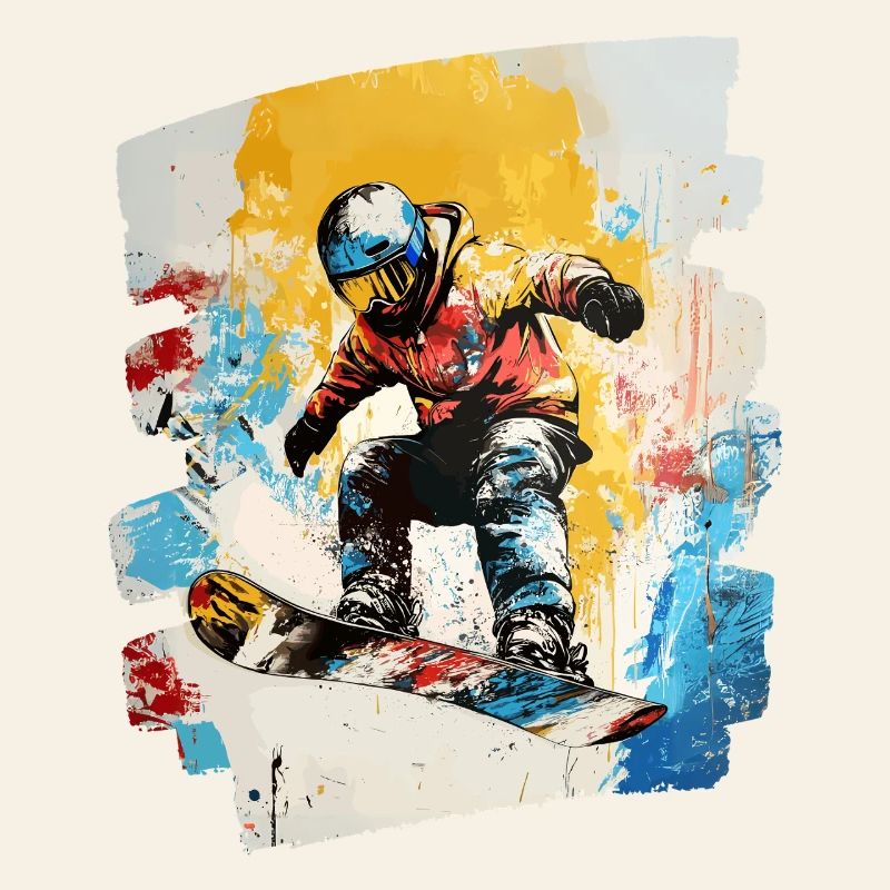 Snowboarder poudreuse