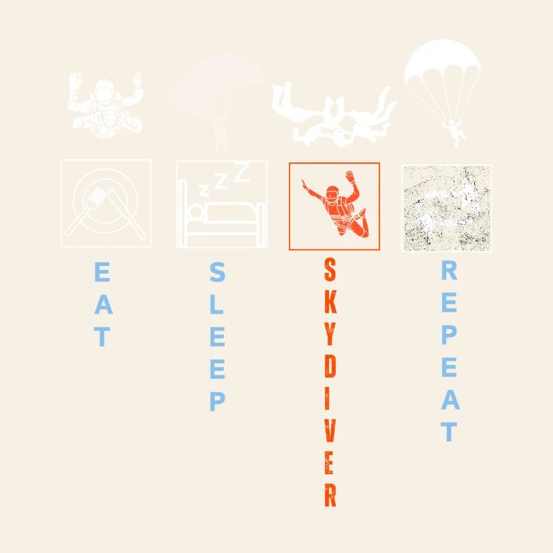 Dynamic Skydiver Silhouette Illustration