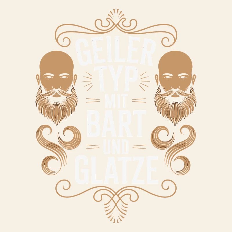 Geiler Typ Mit Bart & Glatze Glatzkopf Bartträger