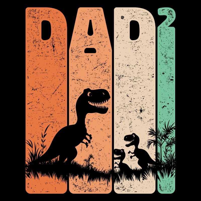 Dad High 2 Dino Two Kids Father's Day Gift