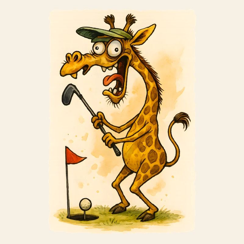 Girafe de golf dans Cartoon Madness - Drôle d’animal