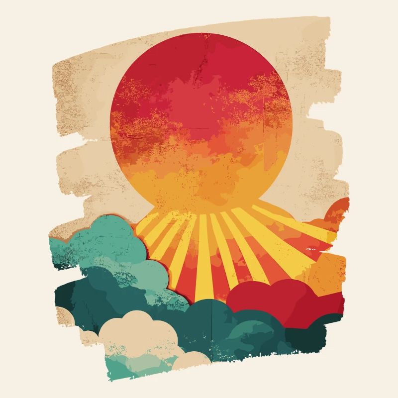 Coucher de soleil sur les palmiers d’été