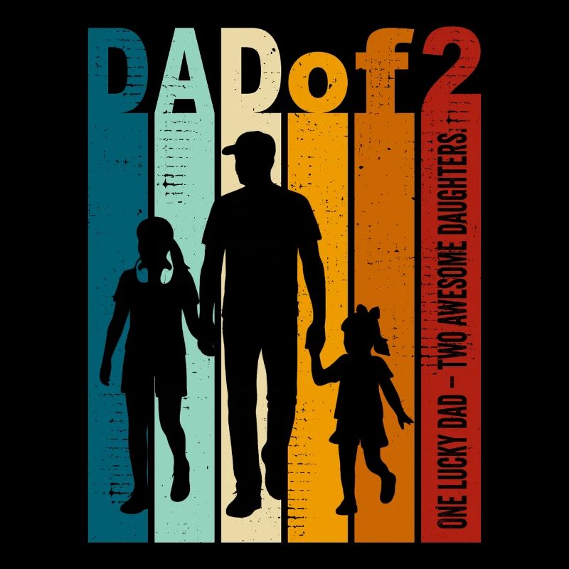 Dad & Daughters Gift Vintage Design Father's Day