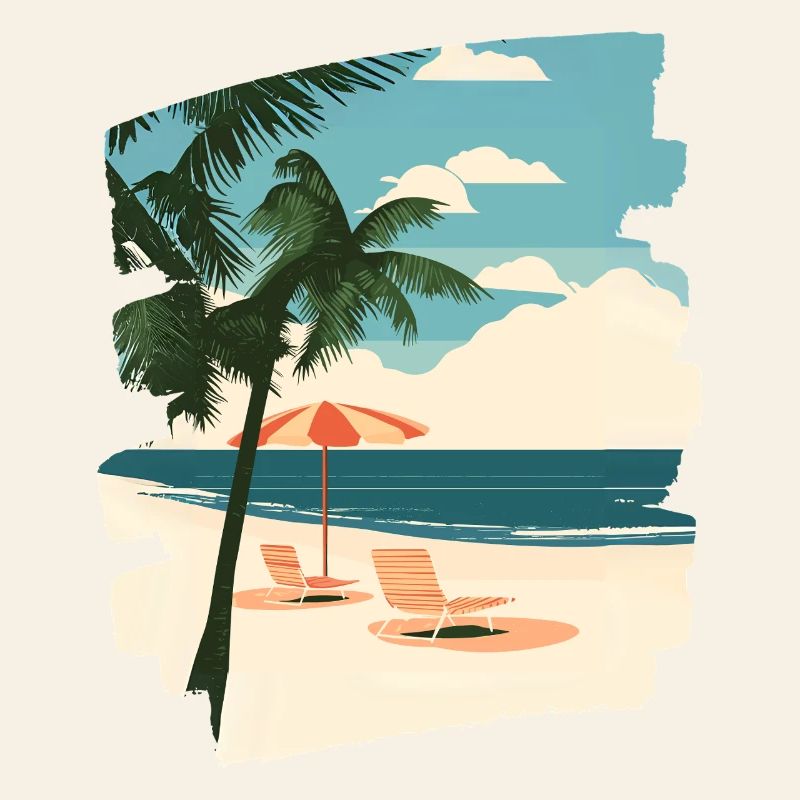 Beach Palm Trees Sun Summer