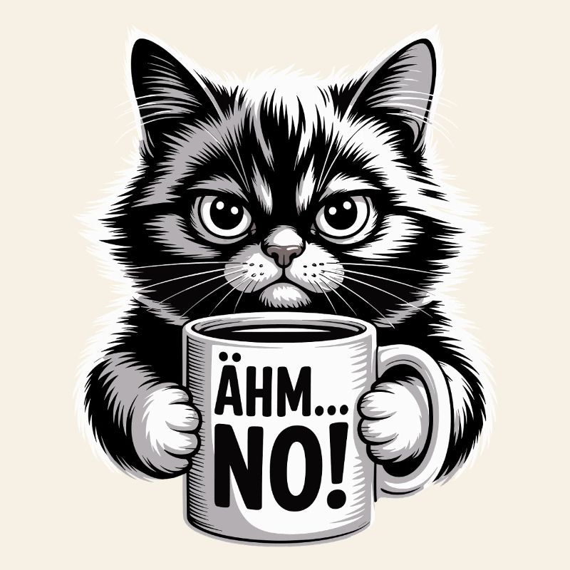Um... Non! Chat à l’humour du café