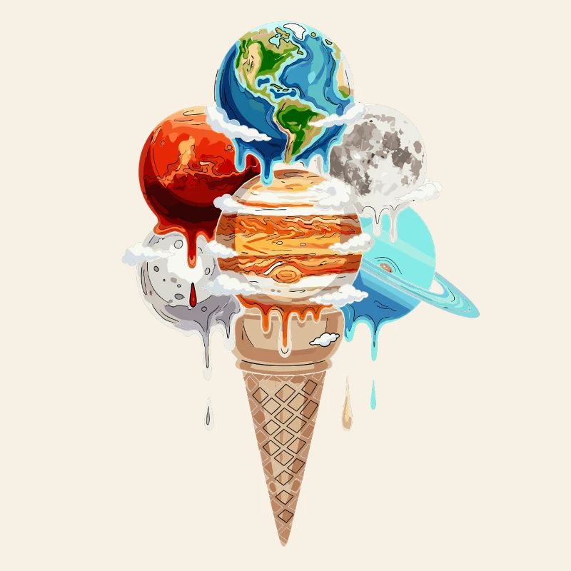 Planeten Eiscreme Kosmische Einskugel