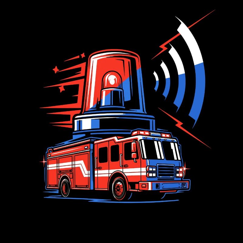 Fire truck with siren