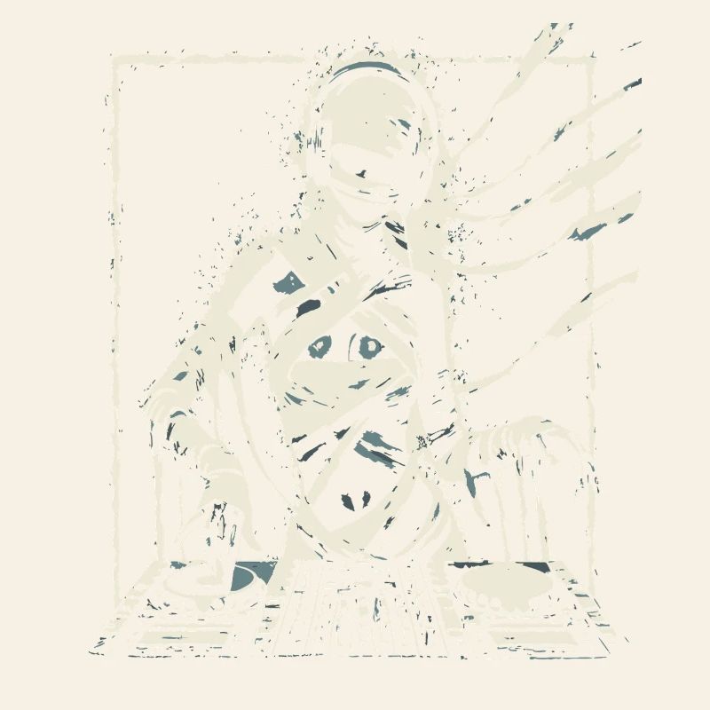 Futuristic DJ with Glitch Effects.